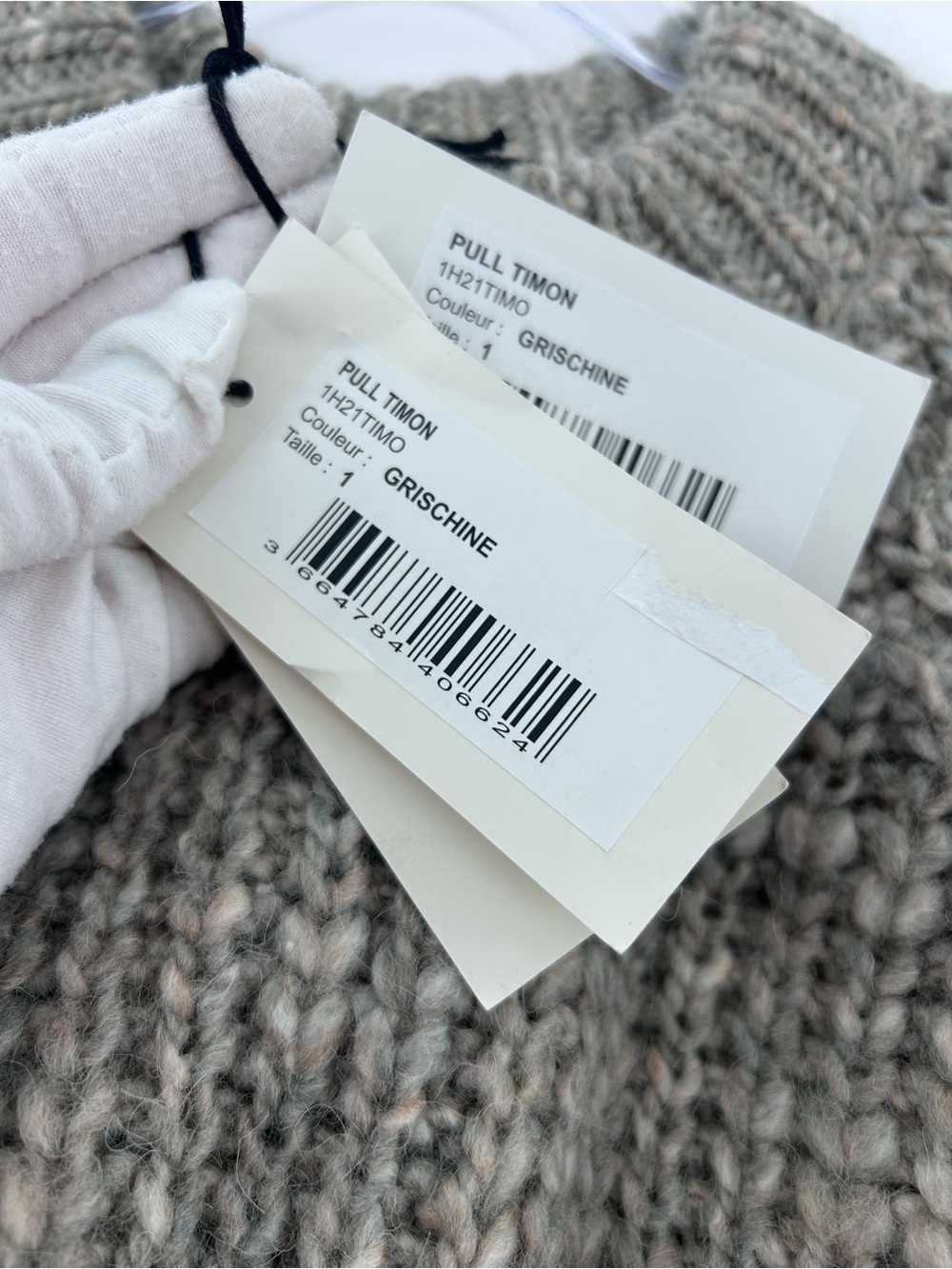 ba&sh Gray Chunky Wool Blend Knit Oversized Sweater Sz 1 NWT French Paris US 4 - Picture 3 of 10